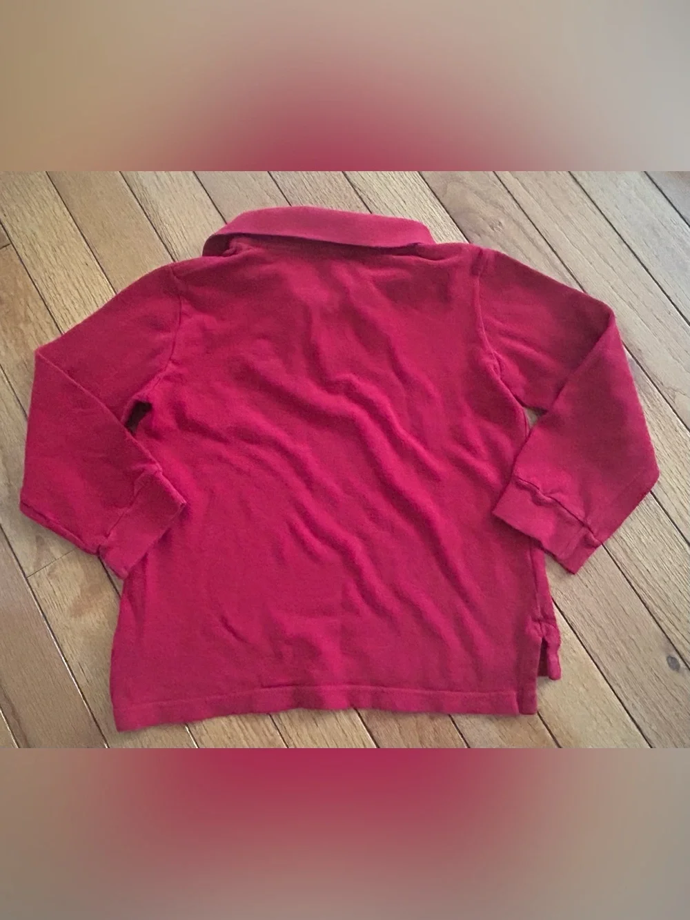 Ralph Lauren Boys Red Long Sleeve Polo Shirt - Size 4T